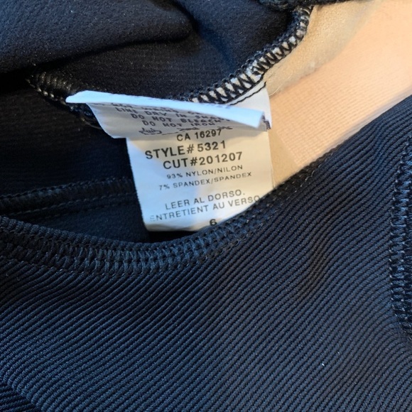 Jag Pro VTG Swimsuit Black 90s y2k One Piece High Cut Low Back Ribbed Sporty 6 - Picture 10 of 12